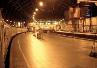 Evening platform scene at Brighton looking back towards the station concourse in the summer of 2002.<br><br>[Ian Dinmore 24/08/2002]