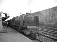 Stanier Pacific 46236 <I>City of Bradford</I> stands at Carlisle on 3 August 1963 after taking charge of the 1000 Euston - Perth.<br><br>[K A Gray 03/08/1963]