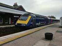 Crew training run for a Scotrail HST at Stonehaven heading to Aberdeen on 6th October 2017. It was a shame I couldn't get on and I'm looking forward to proper trains On this occasion I had to wait for the Class 170.<br>
<br>
<br><br>[Alan Cormack 06/10/2017]