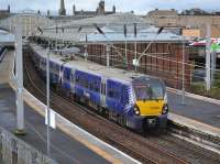 334004 leaves Helensburgh Central with the 10.56 to Edinburgh on 9th October 2017.<br>
<br>
<br><br>[Bill Roberton 09/10/2017]