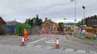 The Wards, closed to traffic. Elgin West box has gone. This was the state of the works on the 8th October 2017.<br><br>[Crinan Dunbar 08/10/2017]