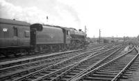 Motherwell based Black 5 44786 leaves Carlisle on 13 July 1963 with the 1M28 summer Saturday Glasgow - Manchester relief service. The train will run via Hellifield.  <br><br>[K A Gray 13/07/1963]