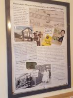 WRVS poster at Helmsdale. This poster has a quote from Geordie Adams, the fireman from the Jellicoe Express who today unveiled the plaque.<br><br>[John Yellowlees 29/09/2017]