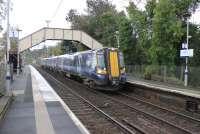 380004 calls at Langbank with a Gourock train on 23rd October 2017. <br><br>[Mark Bartlett 23/10/2017]