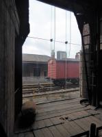 Looking out from the 1830 warehouse at Manchester Liverpool Road, towards the passenger platform, on 8th October 2017. There are a number of railway exhibits in various parts of these original railway buildings.<br><br>[Mark Bartlett 08/10/2017]