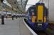 385 102 at platform 1, resting from overnight driver training duties. 314209 waits to form the 11.57 to Glasgow Central.  20 October.<br><br>[Bill Roberton 20/10/2017]