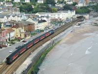 An unidentified eastbound train approaching Dawlish station during the early afternoon of Saturday 29 June 2002.<br><br>[Ian Dinmore 29/06/2002]