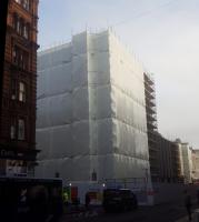 Behind wraps; work continues on making way for the new frontage of Queen Street.<br><br>[John Yellowlees 18/12/2017]