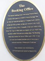Plaque displayed at <I>The Booking Office</I> on Waverley Bridge. 15th December 2017.<br>
<br><br>[John Yellowlees 15/12/2017]