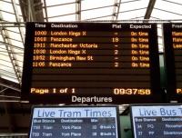 Six departures in the next hour and a half? It can only be New Year's Day<br>
when no ScotRail services run. You're OK if you live in Dunbar or Lockerbie<br>
though.<br>
<br><br>[David Panton 01/01/2018]