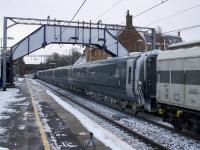 The first of the new Mk 5 Caledonian Sleeper stock passing through Uddingston on the delivery run on 16th January 2018. These are due to be introduced in to service from October 2018.<br><br>[Colin McDonald 16/01/2018]