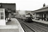 North Queensferry station with Aberdeen-Edinburgh train in July 1961.<br><br>[David Murray-Smith /07/1961]