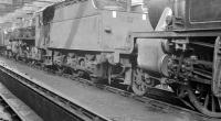The scene inside Lostock Hall steam shed during a visit on 25 September 1960. Stabled centre stage is Stanier 2-6-0 42960. [Ref query 18 January 2018]<br><br>[K A Gray 25/09/1960]