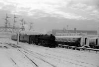 A typical mid-morning Aberdeen winter scene in 1961. Class 5MT 45161 handles postal coaches from Kittybrewster where they were turned in preparation for Journey south.<br><br>[David Murray-Smith 29/12/1961]