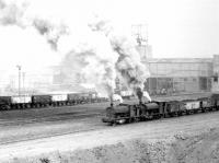 NCB pugs pulling away from Polkemmet Colliery in 1972 with coal destined for the BR exchange sidings.<br><br>[John Furnevel 11/02/1972]