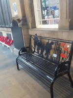 <I>Lest we forget</I>. A new memorial bench, provided by Carillion Rail, at Waverley.<br>
<br>
<br><br>[John Yellowlees 27/11/2017]