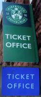 Could this sign for the Hibs ticket office at Easter Road Park be a tribute to British Railways enamels? The resemblance is striking, though of course Hibs' version is (necessarily) in Southern Region green rather than ScR blue.<br><br>[David Panton //]