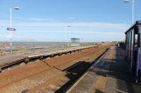 A sunny day at Flimby on the Cumbrian Coast in March 2018 with clear views to the hills around Dalbeattie across the Solway. The Carlisle platform has been slightly raised along its length but there is a <I>Harrington Hump</I> on the southbound side. <br><br>[Mark Bartlett 13/03/2018]
