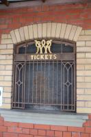 Lovely wrought iron work of the old Barry Island ticket office, still in place in 2018.<br><br>[Alastair McLellan 19/03/2018]