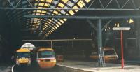 Among the line up of HSTs in September 1988, 89001 was the only AC loco in Kings Cross. After many months of testing and a visit to the Hamburg IVA in May and June it entered service in Summer 1988.<br><br>[Charlie Niven 01/09/1988]