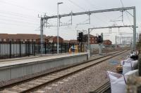 Nearly there. New wires and signals in place at the Blackpool North station throat on 12th April 2018, prior to reopening (for diesel trains) four days later, although driver training runs started the following morning. [See image 32514] for a similar view in 2011.<br><br>[Mark Bartlett 12/04/2018]