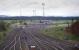 Looking towards the Down arrivals yard ('Millerhill Yard Carlisle Arrival Sidings') at Millerhill in the 1980s, with the lifted Waverley Route on the left and Bilston Glen branch on the right.<br>
<br>
<br><br>[Bill Roberton //1985]