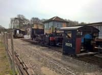 <h4><a href='/locations/S/Shillingstone'>Shillingstone</a></h4><p><small><a href='/companies/D/Dorset_Central_Railway'>Dorset Central Railway</a></small></p><p>The cab, tanks and boiler have been removed from USA 0-6--0T 30075 to improve the view of Shillingstone signal box. Obvious, really. View looks South West from the North Dorset Trailway. 66/85</p><p>06/04/2018<br><small><a href='/contributors/Ken_Strachan'>Ken Strachan</a></small></p>