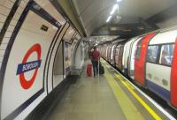 <h4><a href='/locations/B/Borough'>Borough</a></h4><p><small><a href='/companies/C/City_and_South_London_Railway'>City and South London Railway</a></small></p><p>LUL 1995 stock train on a Northern Line service to Morden via Bank calling at the soutbound platform at Borough station, looking back north, on 1st January 2019. 21/87</p><p>01/01/2019<br><small><a href='/contributors/David_Bosher'>David Bosher</a></small></p>