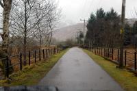 The road on the causeway leading from Invergarry station.<br><br>[Ewan Crawford //]