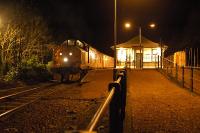 Southbound sleeper passes freight at Garelochhead.<br><br>[Ewan Crawford //]
