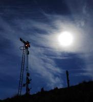South signalpost at Glenwhilly lit by moonlight.<br><br>[Ewan Crawford //]