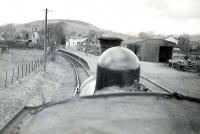 Moniaive Trip. Entering Moniaive station. C.R. 0.6.0 57378.<br><br>[G H Robin collection by courtesy of the Mitchell Library, Glasgow 18/04/1949]