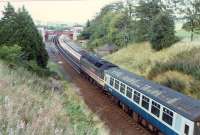 Entering Gleneagles from the south with 47 hauled Glasgow to Inverness train.<br><br>[Ewan Crawford //]