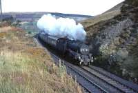 Black 5 44900 nears Crawford viaduct with up special on 26 September 1964.<br><br>[John Robin 26/09/1964]