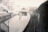 Outer train stopping at Mount Florida. CR 0.4.4T 15170.<br><br>[G H Robin collection by courtesy of the Mitchell Library, Glasgow 21/06/1949]