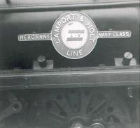 Nameplate of former Southern Railway Merchant Navy Pacific 35026, seen during a station stop at Doncaster on a William Deacon^s Bank Club special working to York in 1966.