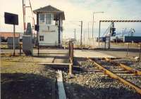 Ardrossan Harbour box looking to Ardrossan Harbour station and Winton Pier.<br><br>[Ewan Crawford //1987]