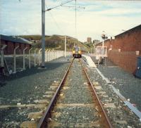 Ardrossan Town station, hugely cut-back. Note the semphore on the right.<br><br>[Ewan Crawford //1987]