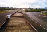 Flatbed wagons at Glengarnock Steelworks once used to deliver large ingots for rolling.<br><br>[Ewan Crawford //1987]