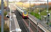 Southbound Virgin CrossCountry service passing Musselburgh in April 2006.<br><br>[John Furnevel /04/2006]