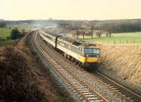 A 477 rounds the curve as it leaves Hartwood heading east on an E&G diversion.<br><br>[Ewan Crawford //1988]