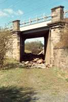 The Elderslie fly-under which allowed trains for Kilbarchan, Kilmacolm and Greenock to turn north to Cart Junction without fouling the mainline. Pretty much where the canal once passed under.<br><br>[Ewan Crawford //]