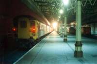 A 477 train sleeps on the west side of Perth station.<br><br>[Ewan Crawford 02/01/1989]