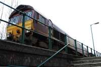 66113 with ballast train at Garelochhead.<br><br>[Ewan Crawford //]