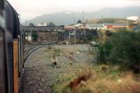 37 416 entering Kyle of Lochalsh. The signalbox is to the left and the locomotive shed was on the right.<br><br>[Ewan Crawford 03/01/1989]