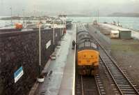 Ready and waiting for customers for Inverness at Kyle. Skye can be seen on the far side of the Kyle.<br><br>[Ewan Crawford 03/01/1989]