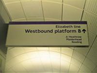<h4><a href='/locations/F/Farringdon_EL'>Farringdon [EL]</a></h4><p><small><a href='/companies/E/Elizabeth_Line'>Elizabeth Line</a></small></p><p>Premature sign at Farringdon station, Elizabeth Line, as there are no trains from here to Heathrow, Maidenhead nor Reading for at least another year. Trains on this much-delayed central section under London from Abbey Wood are temporarily terminating at Paddington.   Photo taken on the First Day of Service, Tuesday, 24th May 2022. 5/18</p><p>25/05/2022<br><small><a href='/contributors/David_Bosher'>David Bosher</a></small></p>