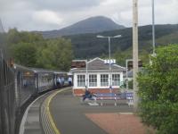 <h4><a href='/locations/C/Crianlarich'>Crianlarich</a></h4><p><small><a href='/companies/W/West_Highland_Railway'>West Highland Railway</a></small></p><p>With joining passengers now safely aboard the Mallaig portion of the ex-12.22 service from Glasgow Queen Street, and the Oban portion gone on its way, the train that will reverse at Fort William is ready to depart from Crianlarich on Wednesday 7th September 2022, here using the left hand platform at this crossing point in the usual way.   4/18</p><p>07/09/2022<br><small><a href='/contributors/David_Bosher'>David Bosher</a></small></p>