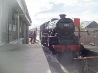 <h4><a href='/locations/M/Mallaig'>Mallaig</a></h4><p><small><a href='/companies/M/Mallaig_Extension_West_Highland_Railway'>Mallaig Extension (West Highland Railway)</a></small></p><p>LMS Stanier Class 5 4-6-0 no. 45212 just arrived at the terminus at Mallaig, with 'The Jacobite' from Fort William, on the afternoon of Thursday, 8th September 2022. 16/18</p><p>08/09/2022<br><small><a href='/contributors/David_Bosher'>David Bosher</a></small></p>