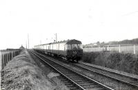 Helensburgh - Airdrie train approaching Cardross.<br><br>[G H Robin collection by courtesy of the Mitchell Library, Glasgow 26/11/1960]